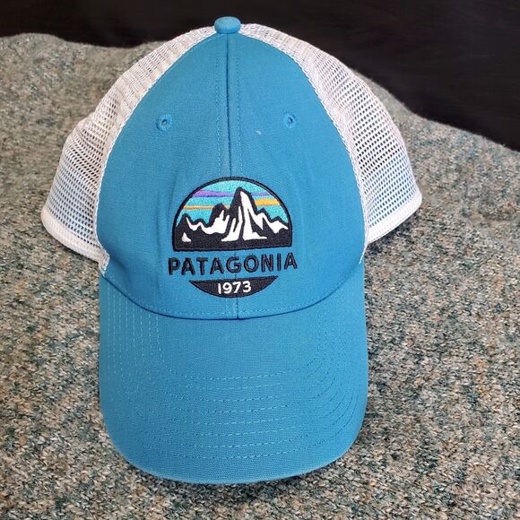 Patagonia Accessories - Patagonia Trucker Hat 1973 Fitz Roy Scope Unisex One Size Rounded Bill Blue